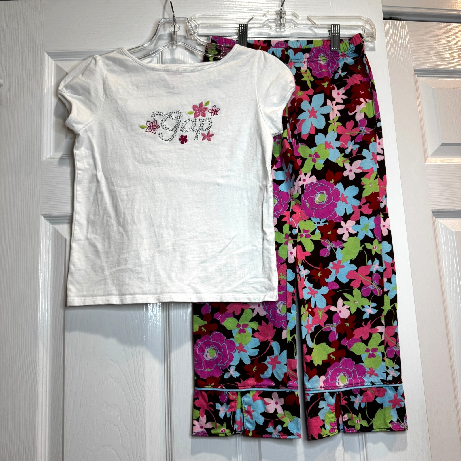 Y2K Gap Kids/Hanna Andersson Play School Outfit Size XL /140 Floral Shirt/Pants