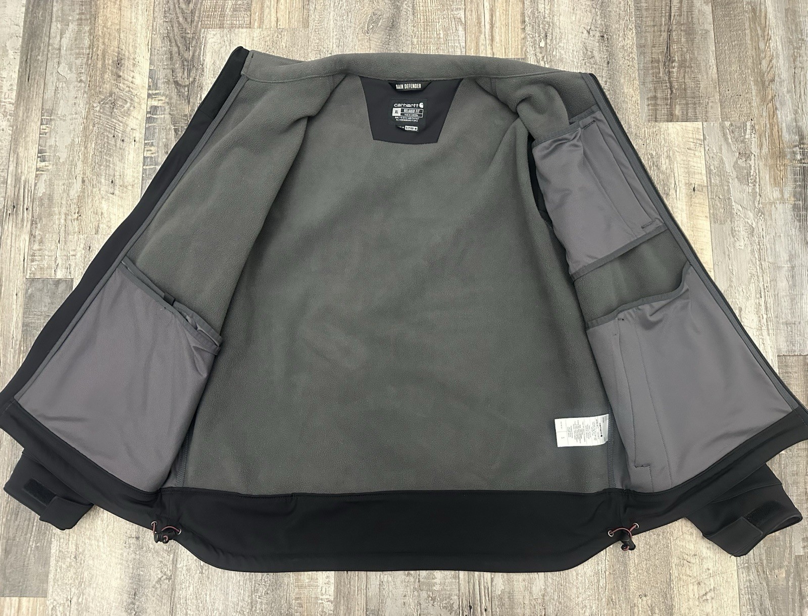 Carhartt Rain Defender Mens XL Relaxed Fleece Lined Softshell Jacket Black EUC