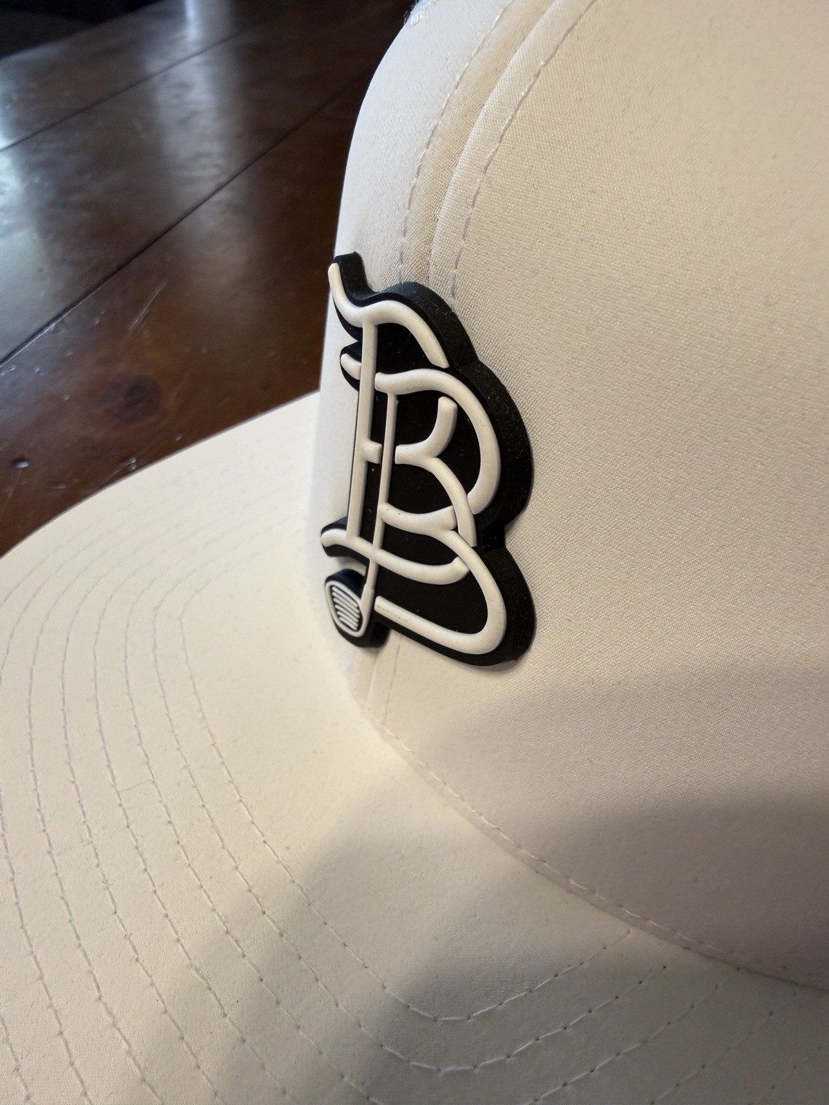 Branded Bills White/Black Solid Baseball Cap One Size Adjustable Perforated