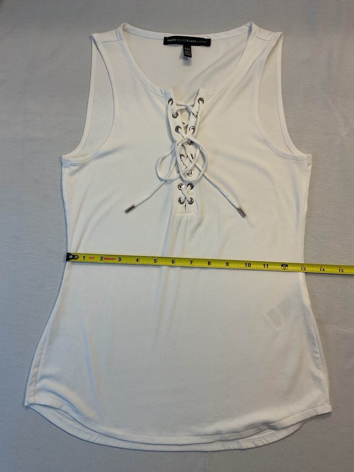 White House Black Market Women’s WhiteTie Staps Sleeveless Blose Top, Size XXS