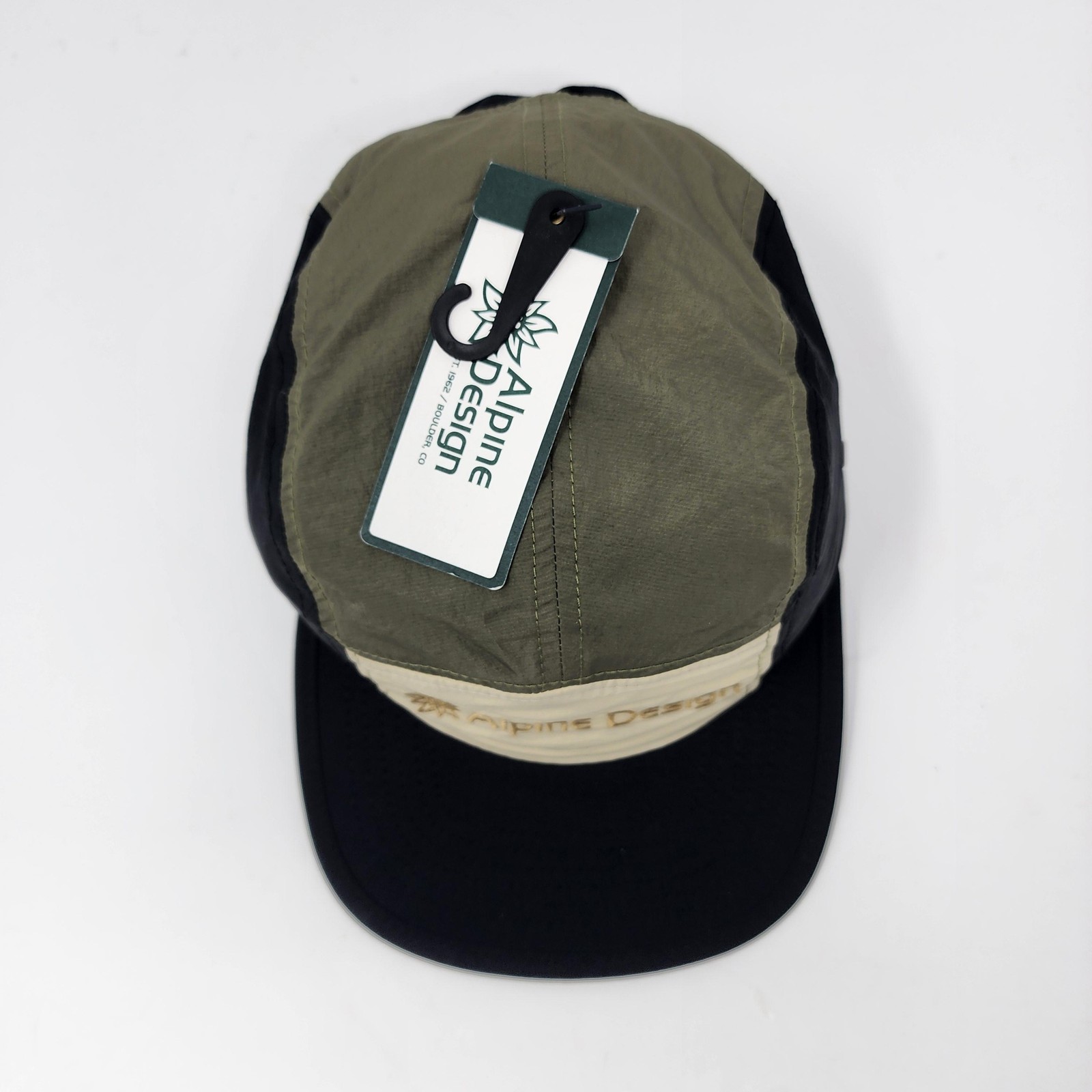 Alpine Design Hat Cap Strap Back Mens One Size 5 Panel Black Olive Khaki Nylon