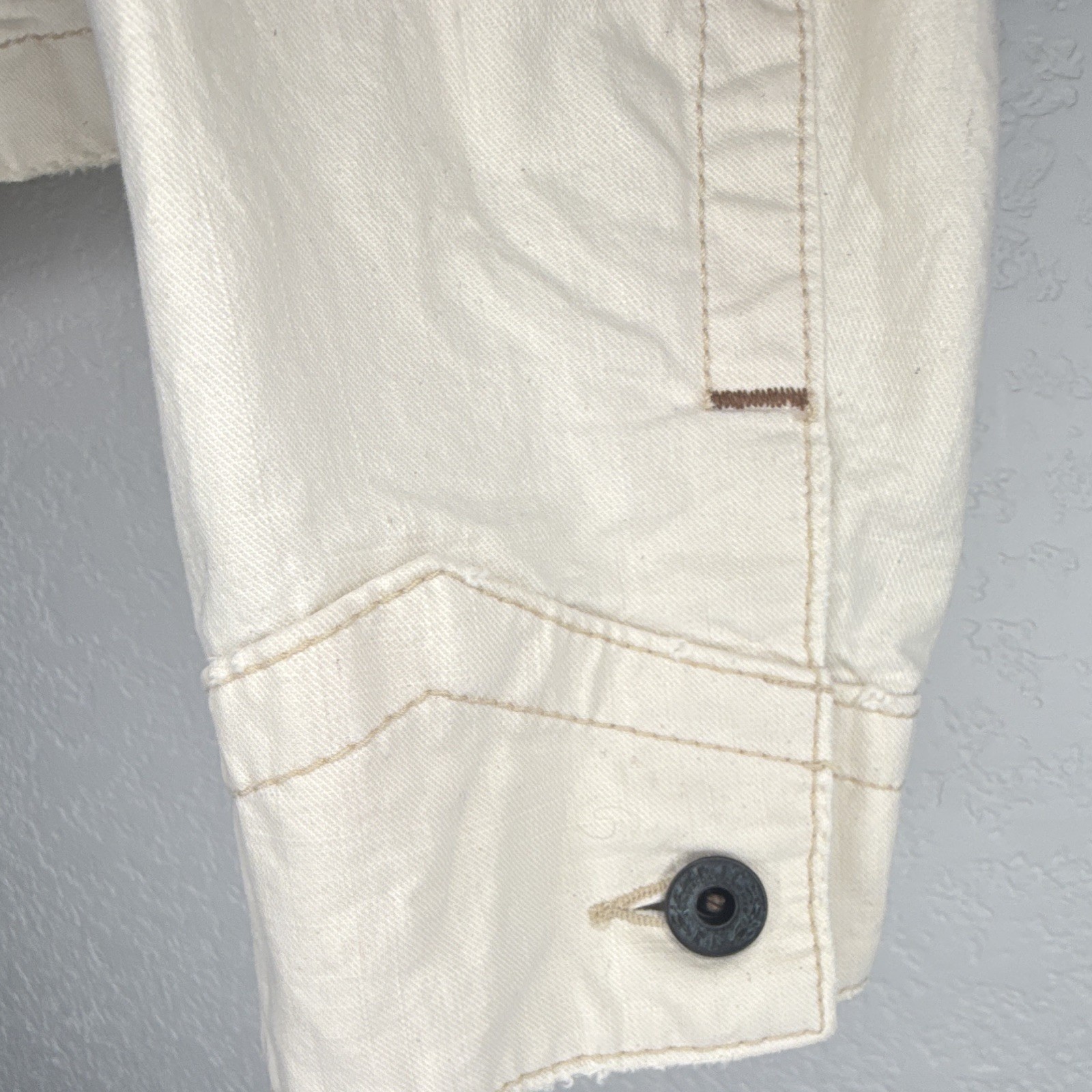Ralph Lauren Polo Jean Co Women’s XL Cotton Denim Ivory Jacket fits like a Lrg