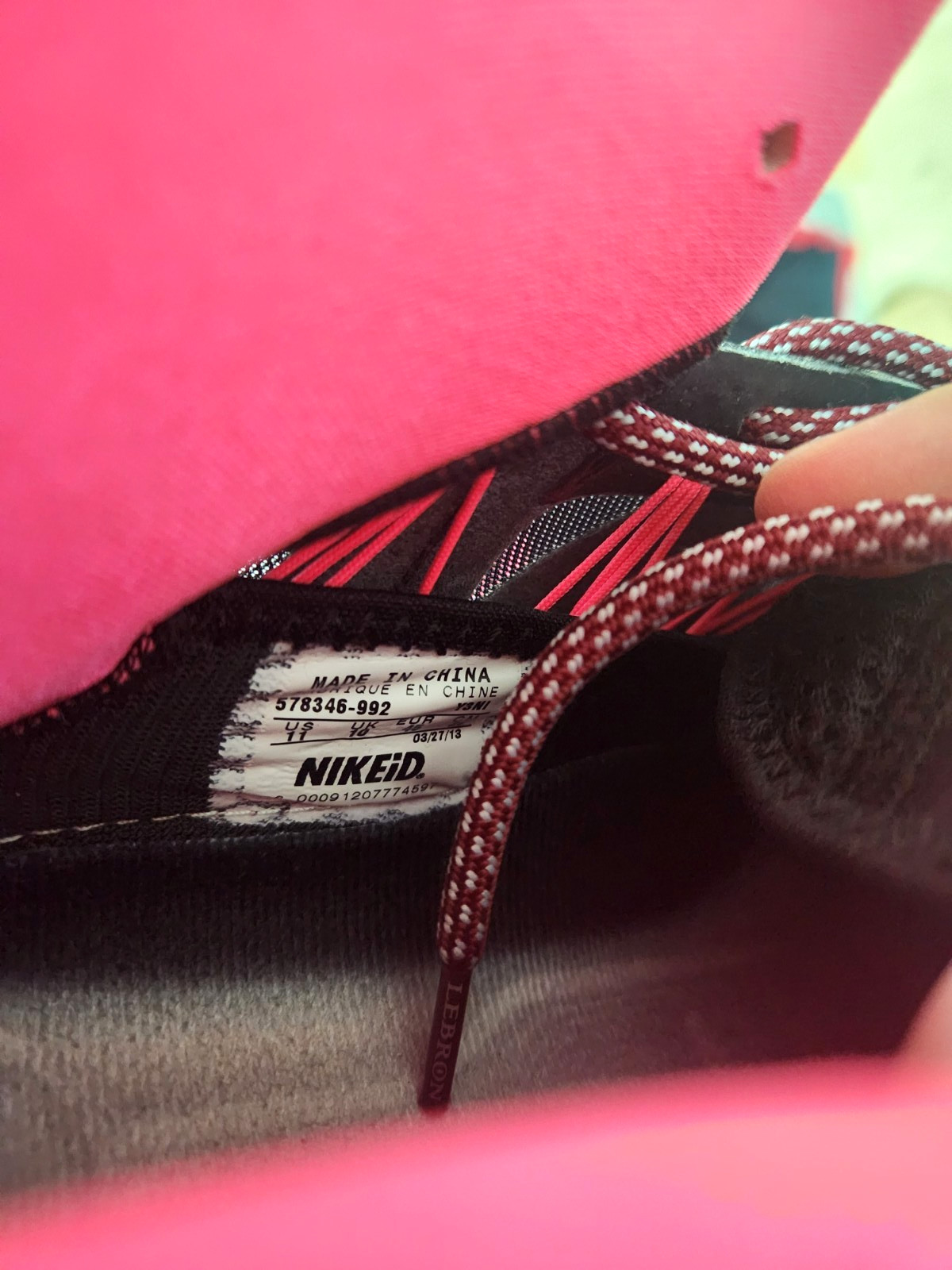Nike Lebron X 10 ID Diamond Collection Black Pink 578346-992 US 11 Size