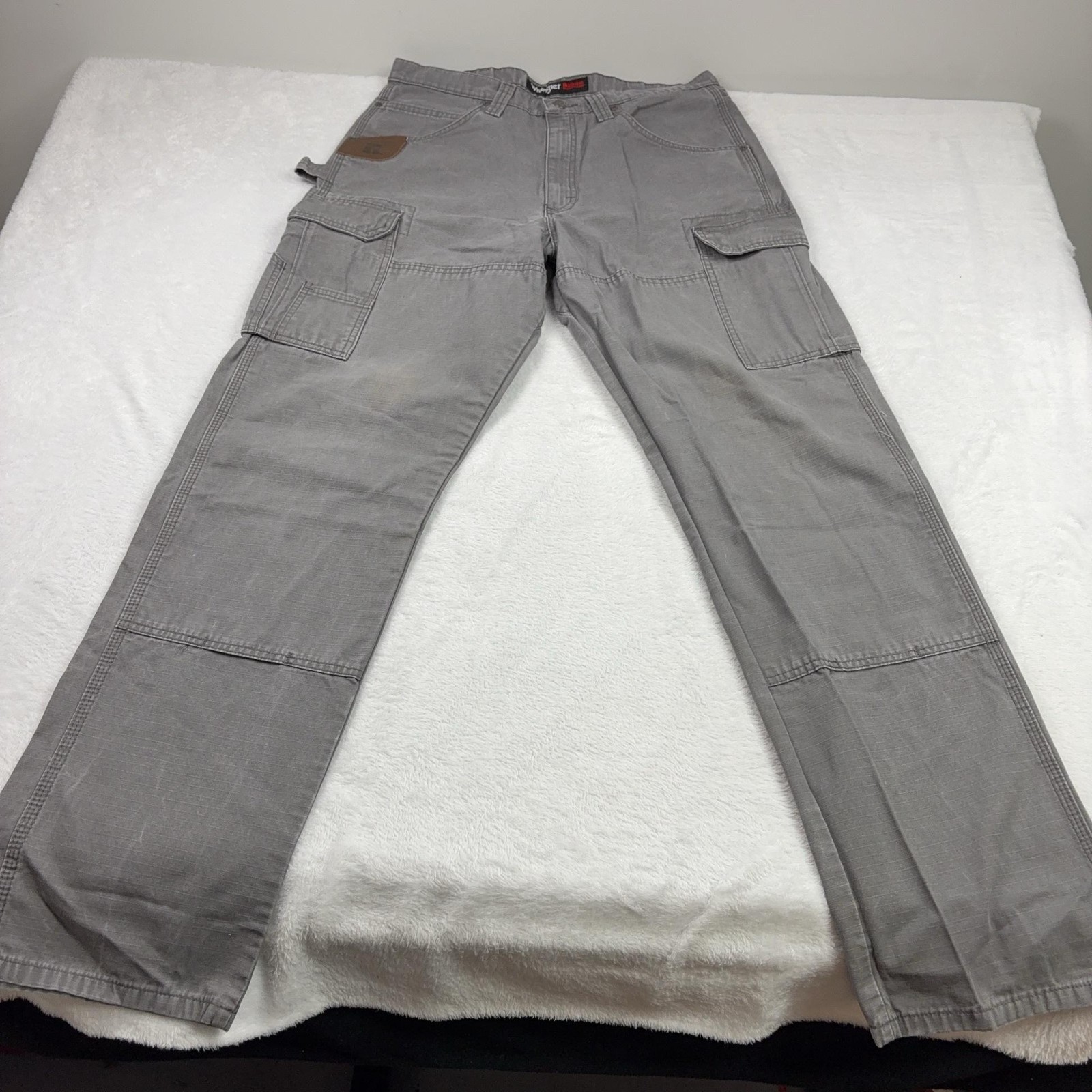 Wrangler Riggs Pants Mens 34×36 Gray Carpenter RIGGS Workwear Canvas Pockets