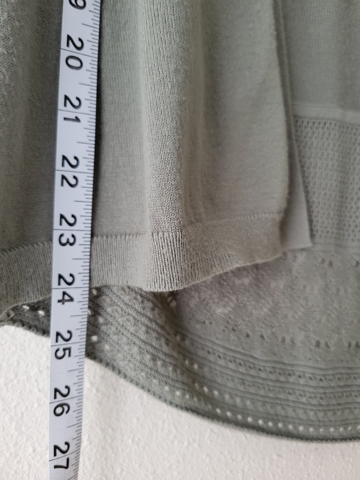 Lety & Me Open Front Lace Cardigan Sage Green Lace Knit 3/4 Sleeve Womens Small