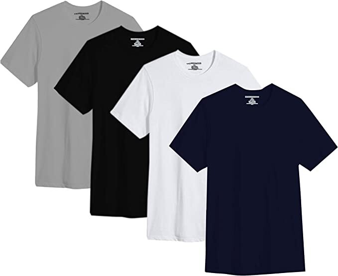 Different Touch Men Big and Tall 100% Cotton Short Sleeve T-Shirts 4PACK
