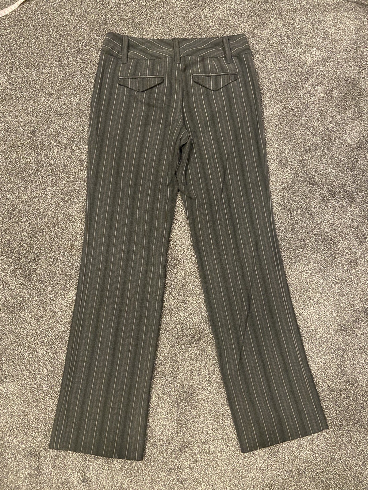 Vintage Y2K Old Navy Women Pants Size 1 Short Pinstripe Gray Purple Low Rise
