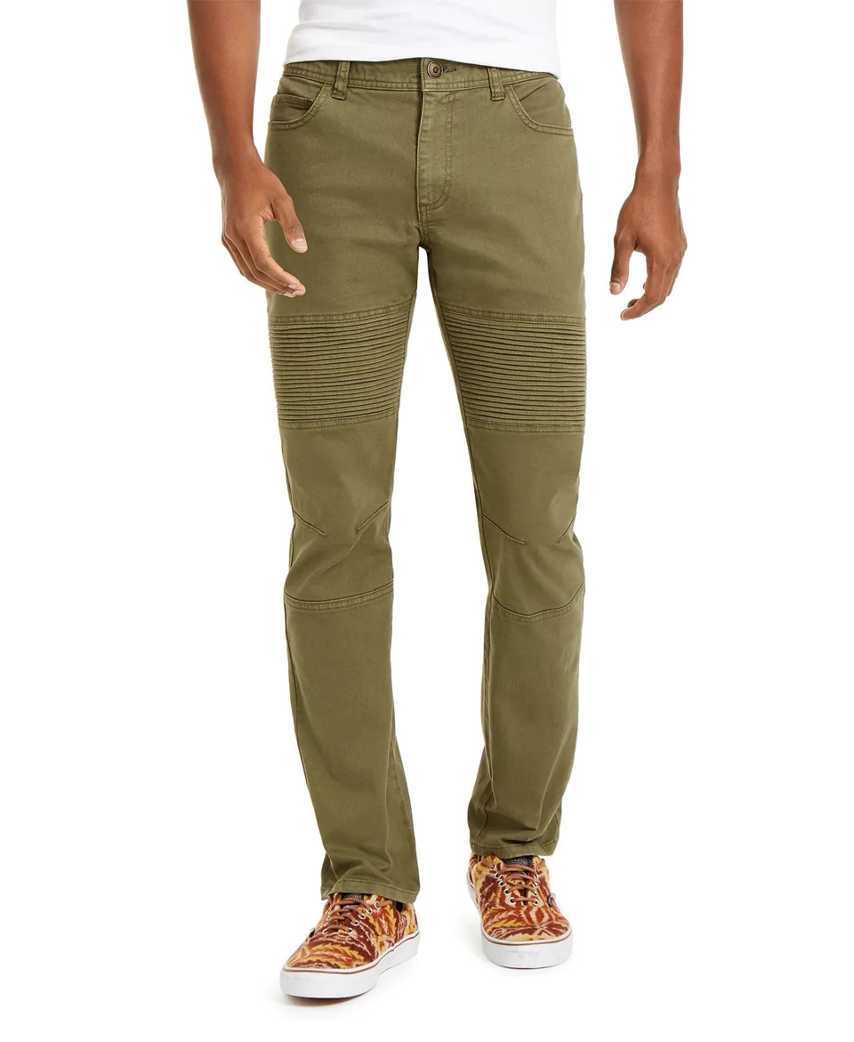Sun + Stone Men s Slim Fit Kilmister Articulated Moto Jeans Size 29×30 Green (4)