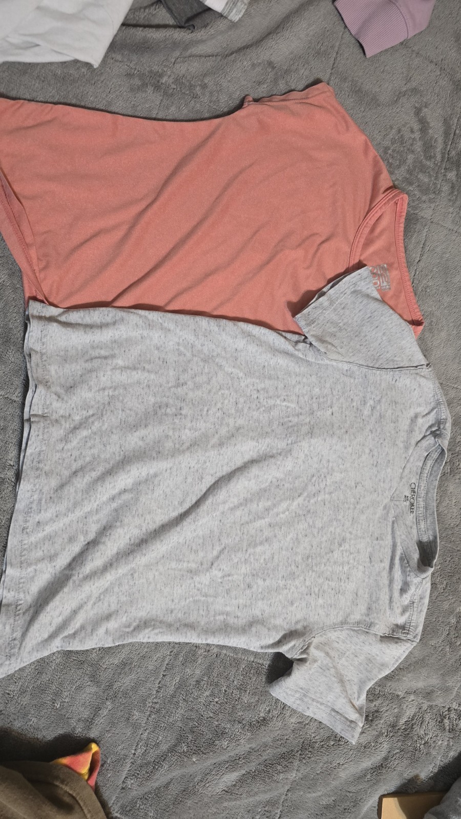 Cherokee Kids S/P (6/7) Pink Solid Crew Neck Short Sleeve Knit T-Shirt Bundle