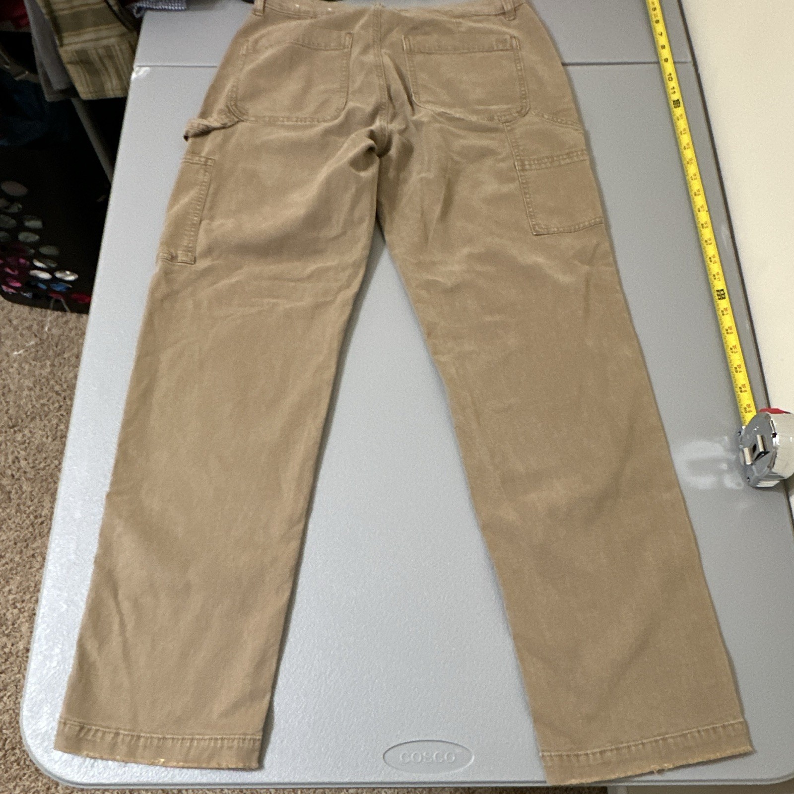 American Eagle Women’s High-Rise Straight Carpenter Pants Beige Stretch sz 6