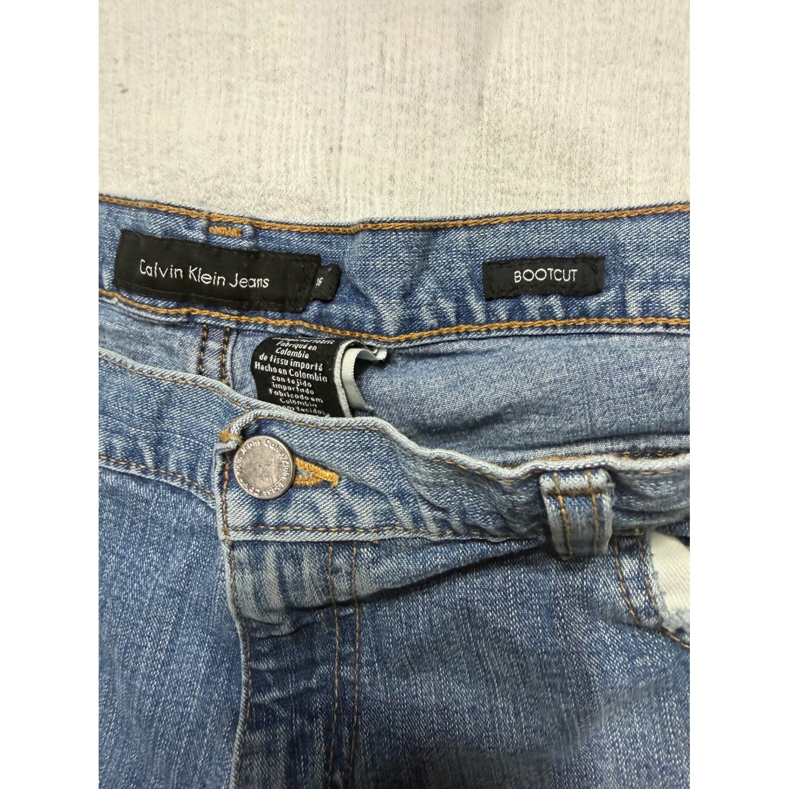 Calvin Klein Jeans Womens 16 Stretch Bootcut Light Vintage Denim Blue W394415