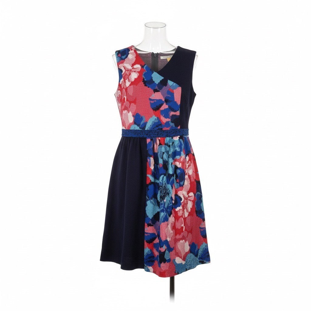 Leifsdottir Silk Blend Colorblock Floral Dress XS Anthropologie Boho Artwear