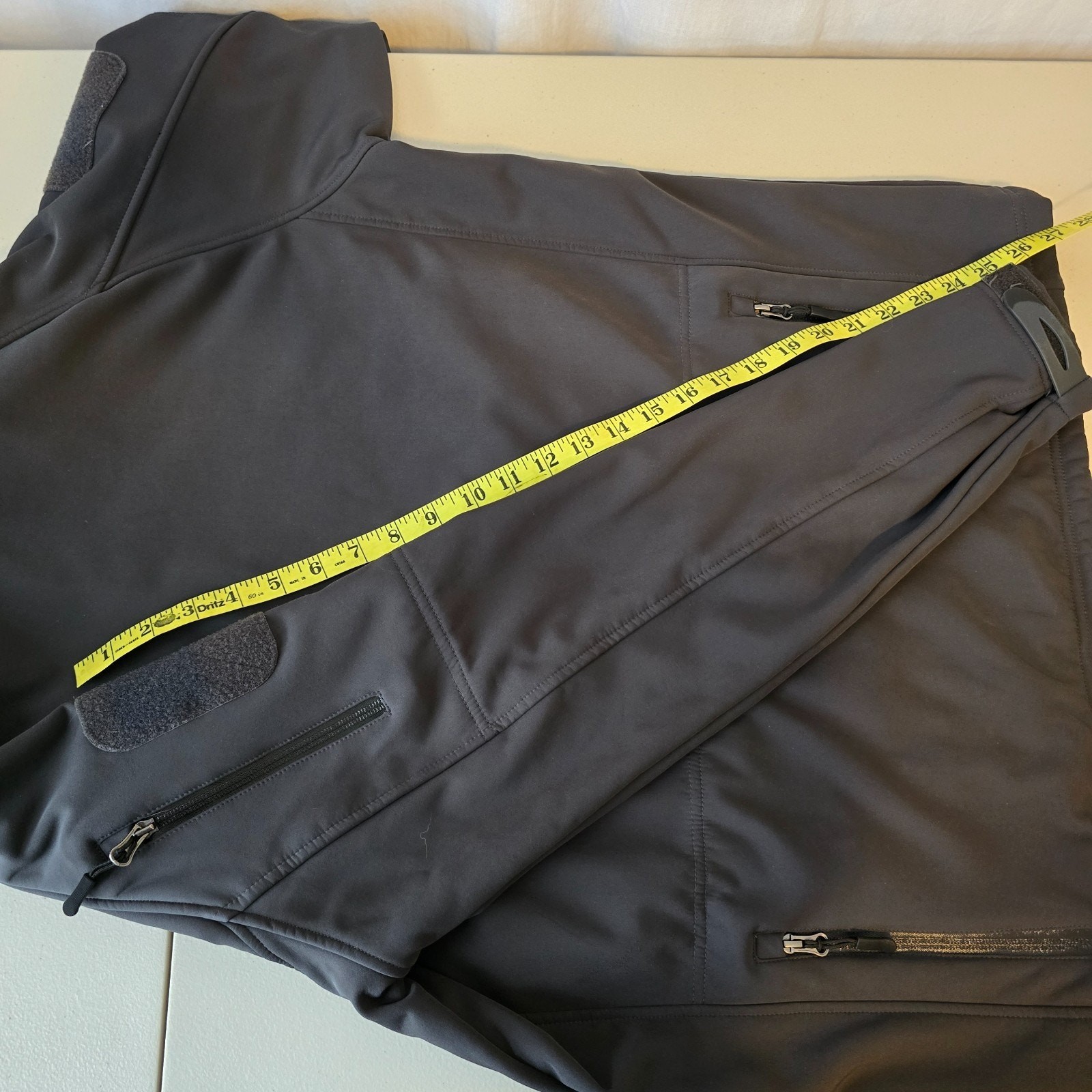 Tacvasen Soft Shell Military Jacket Men’s Large Black Full Zip Up Hooded Pockets
