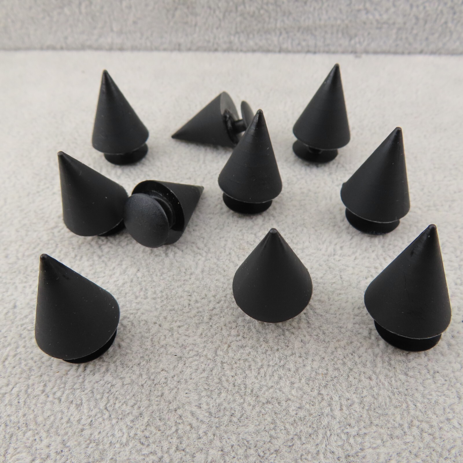 BLACK SPIKES Shoe Charms for Shoes 3D Set of 10 Novelty Punk Goth Bling