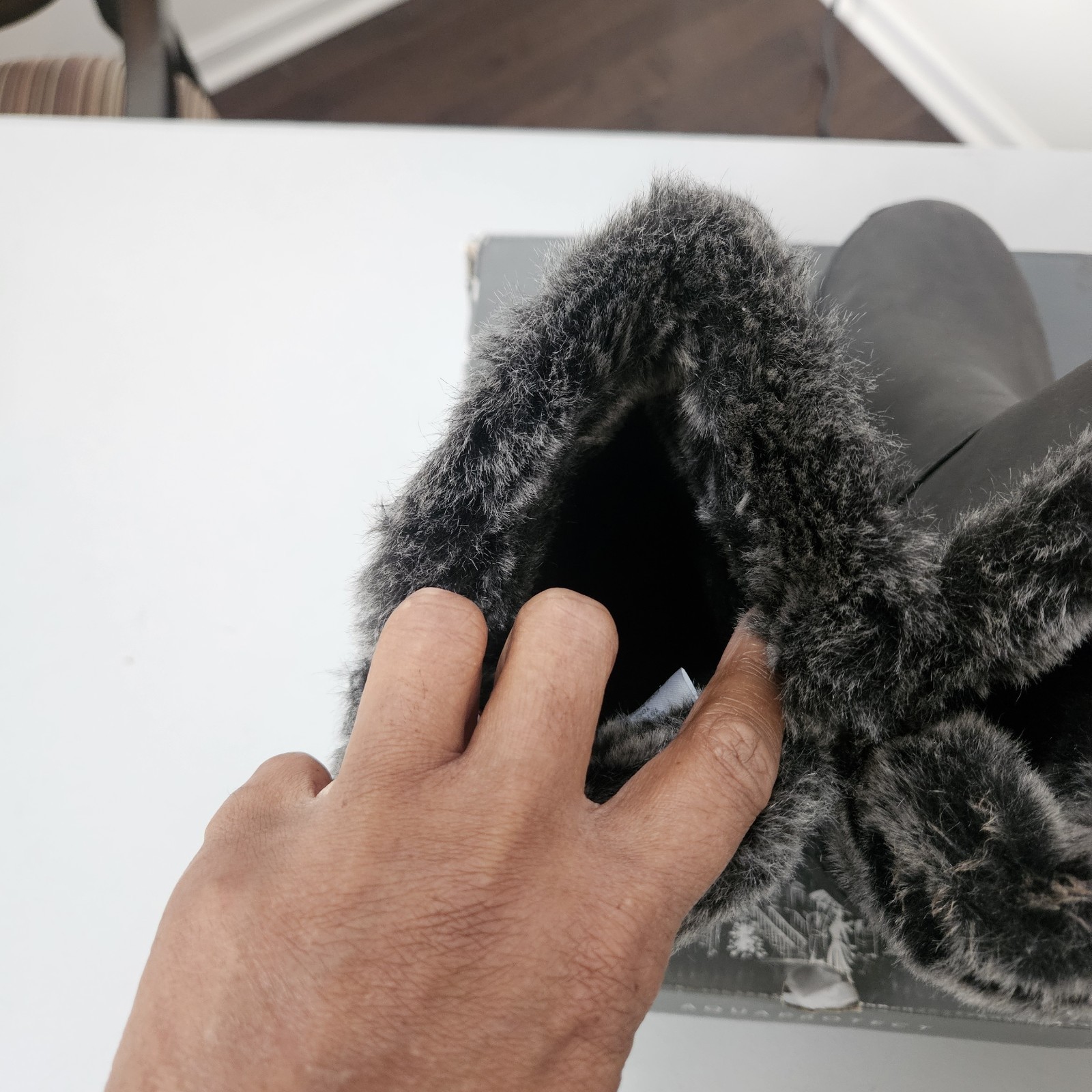 Womens Winter Bootie With Faux Fur Trim. Waterproof. Leather With Sealed Seams