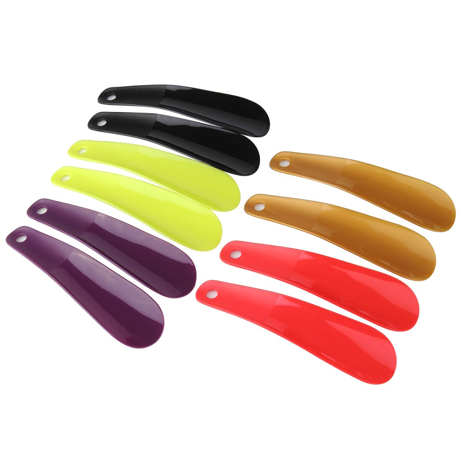 Arroyner 10Pcs Plastic 6.3 Inch (Pack of 10), Black, Gold, Purple, Red, Green