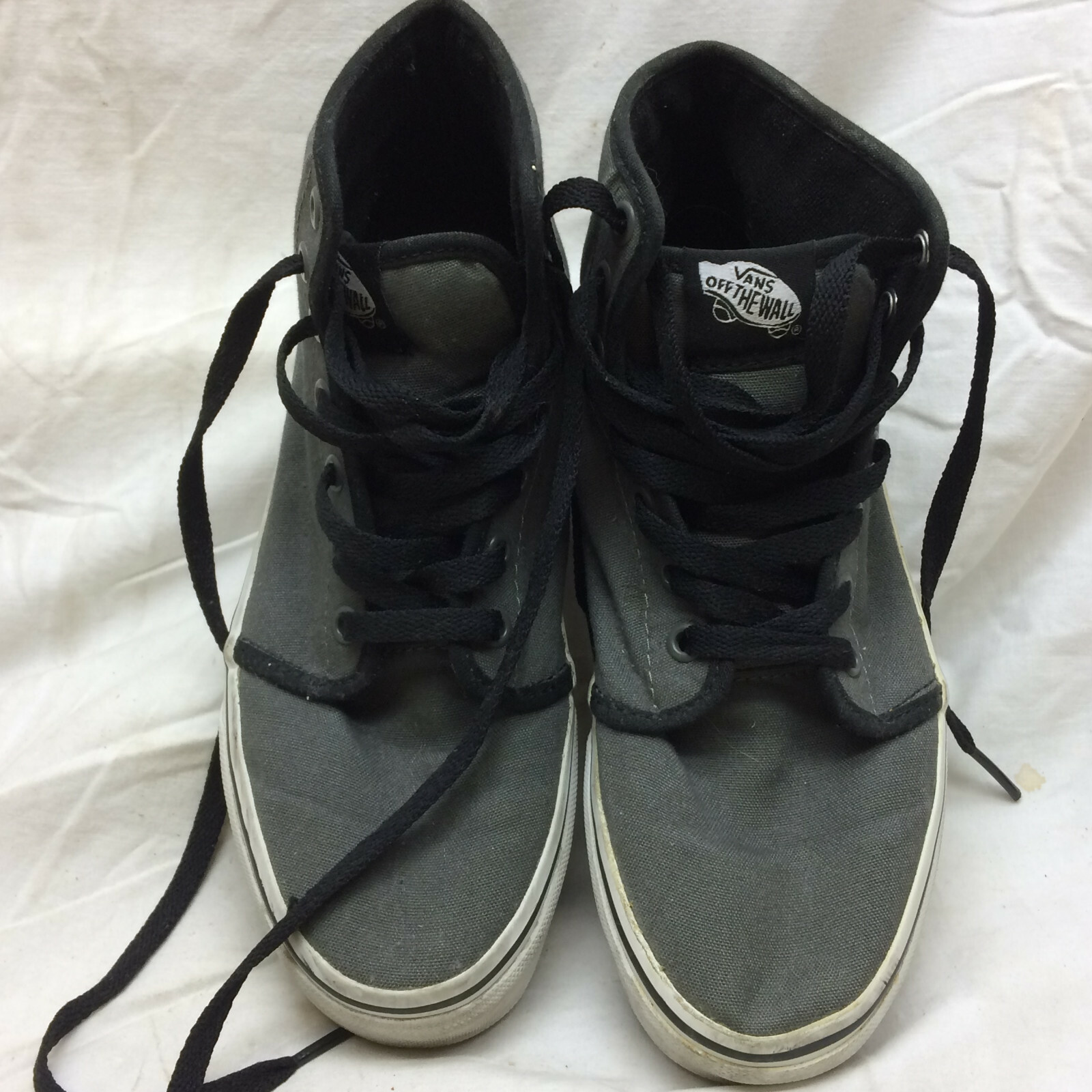 Vans Skate Shoe Sneakers Off The Wall Hi Top Unisex Men 5.5 Women 7 Gray