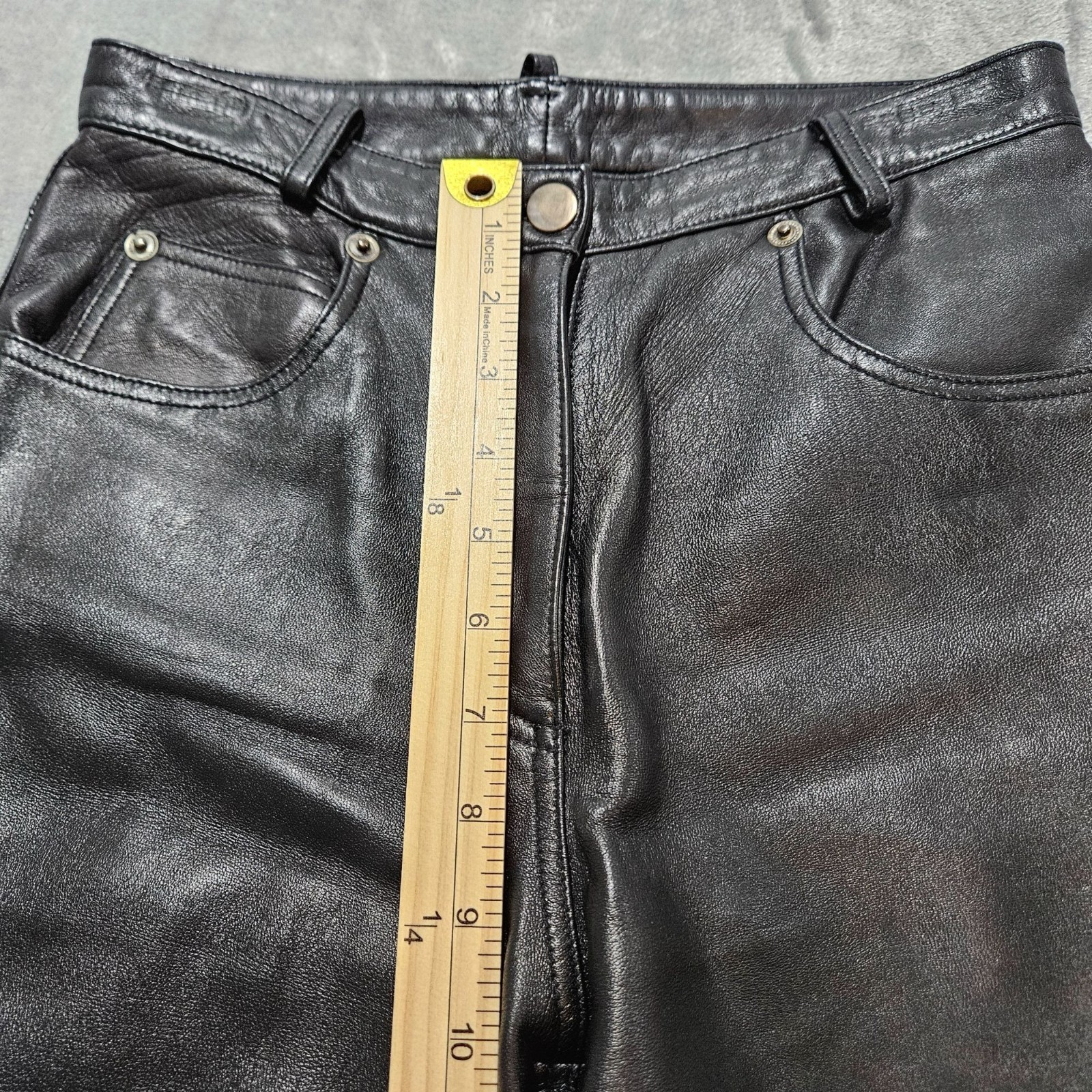 Whet Blu Leather Pants Womens 2 Black Straight Leg Biker Motorcycle Western READ