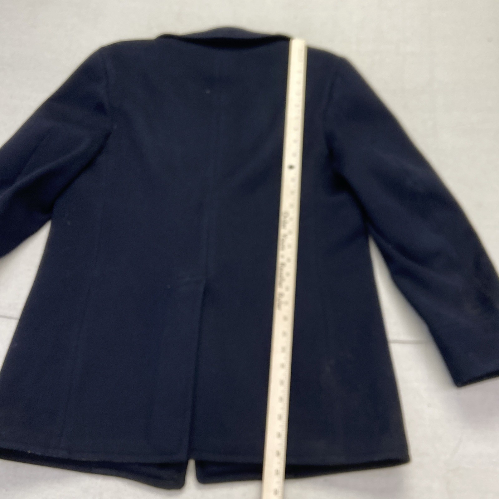 Vintage US Navy Kersey Wool Pea Coat Mens 36 Reg Navy 60s USA Military Issue