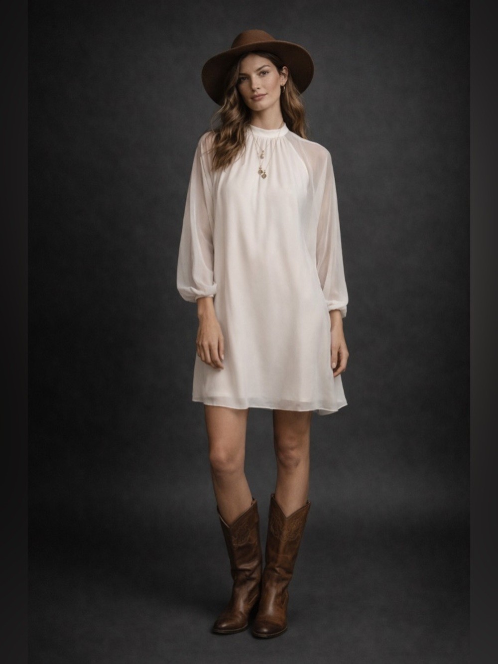 Trina Turk Elegant White Chiffon Dress