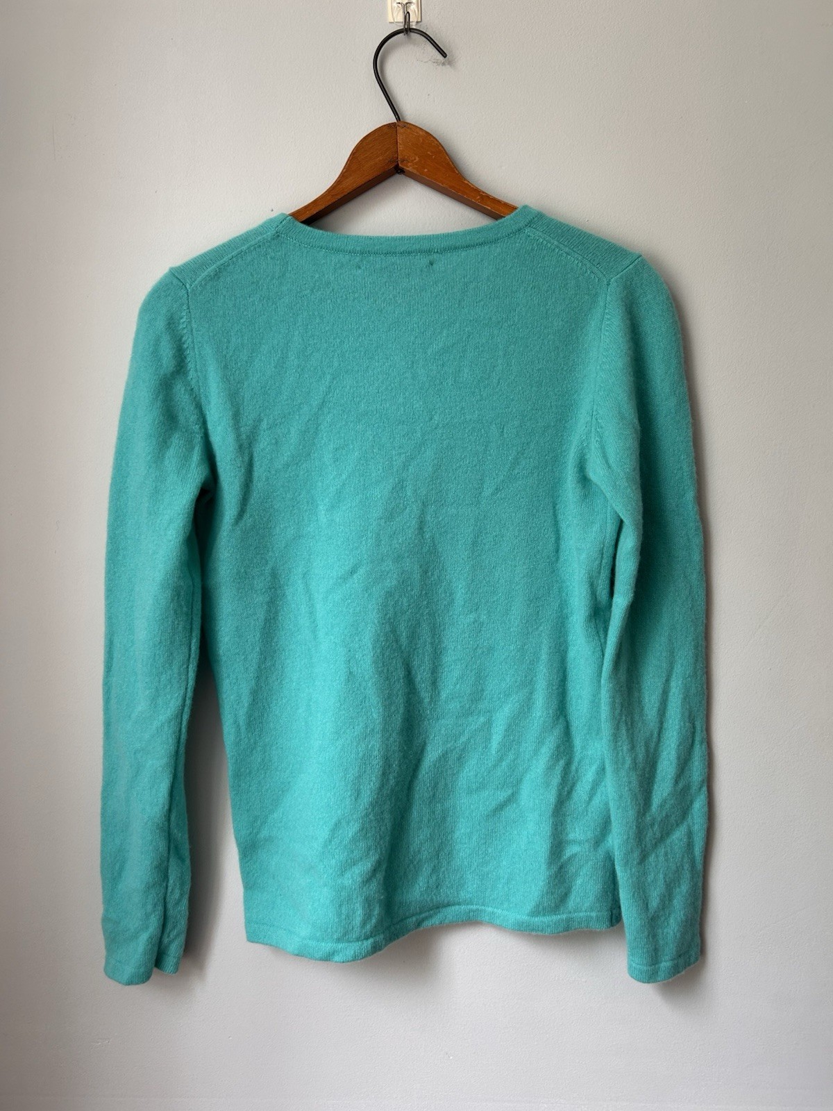 100% Cashmere Preswick & Moore Aqua Long Sleeve Sweater Size Small