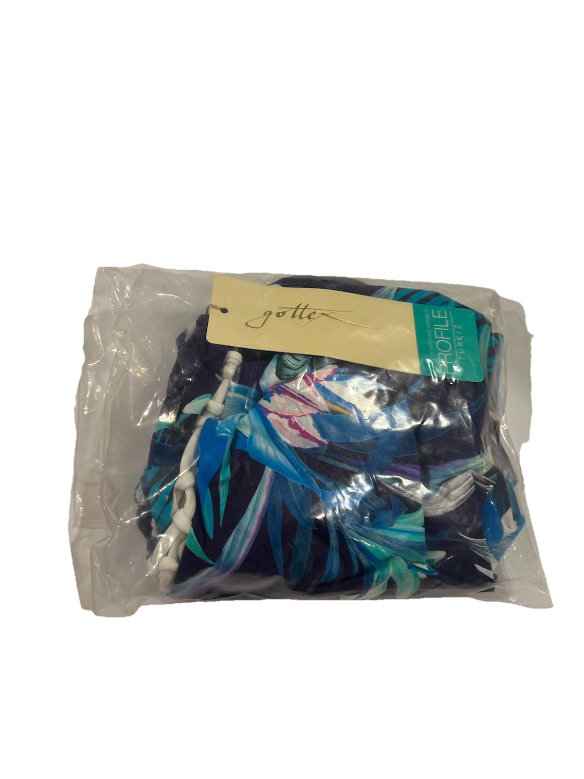 NWT *Defect Stain* Profile By Gottex Size 10 Blue Floral Side Lace-Up Swimsuit