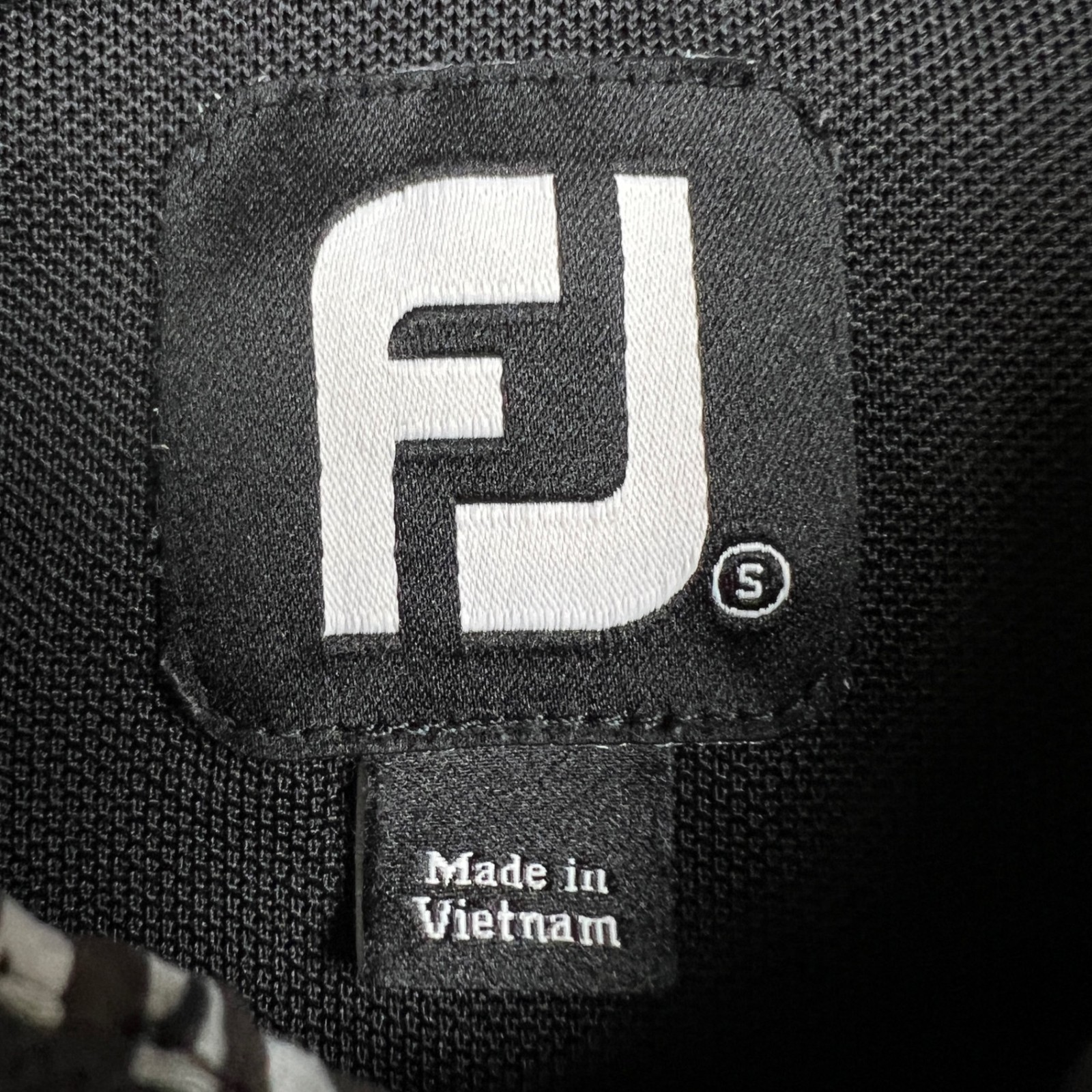 FootJoy Titleist Polo Shirt Mens S Black Short Sleeve Golf Stretch Tech Patch