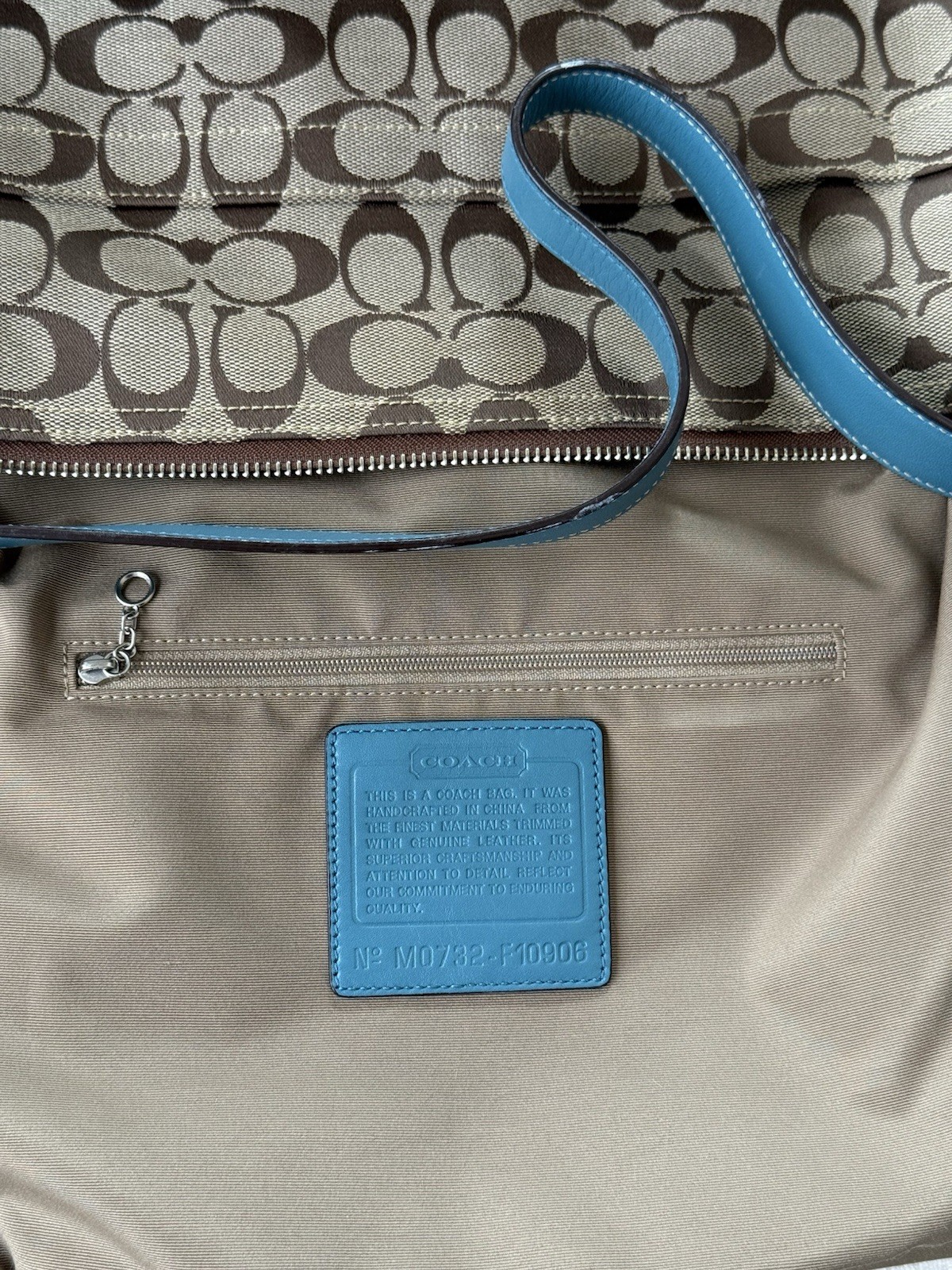 🩵Vintage Coach Signature Soho Hobo Bag Teal F10906 Y2K Canvas Leather Bag 2008
