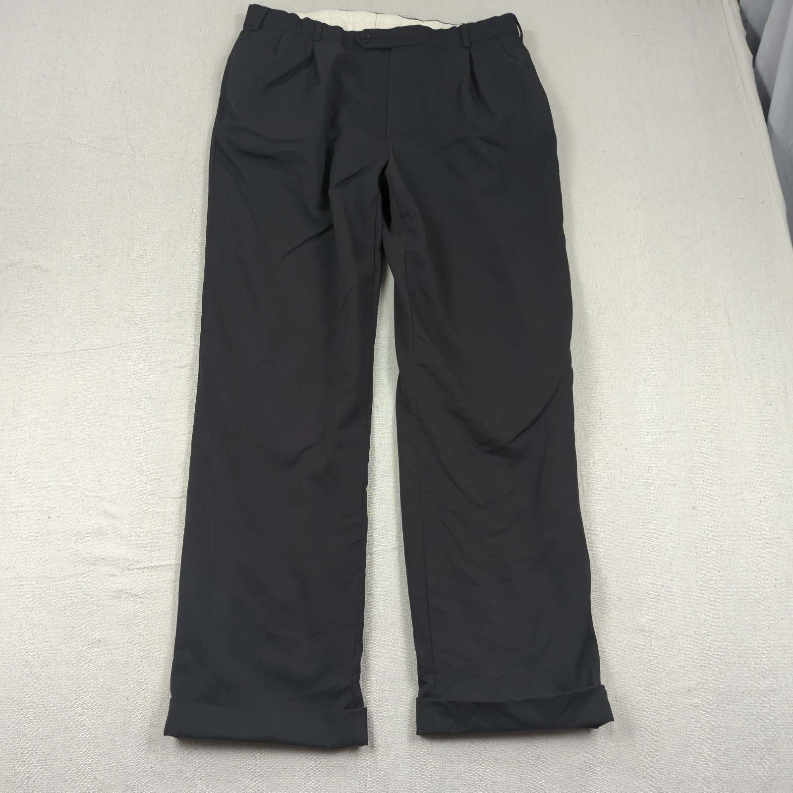 Brooks Brothers Pants Mens 37×30* Black 346 Madison Pleated Casual Preppy Wool