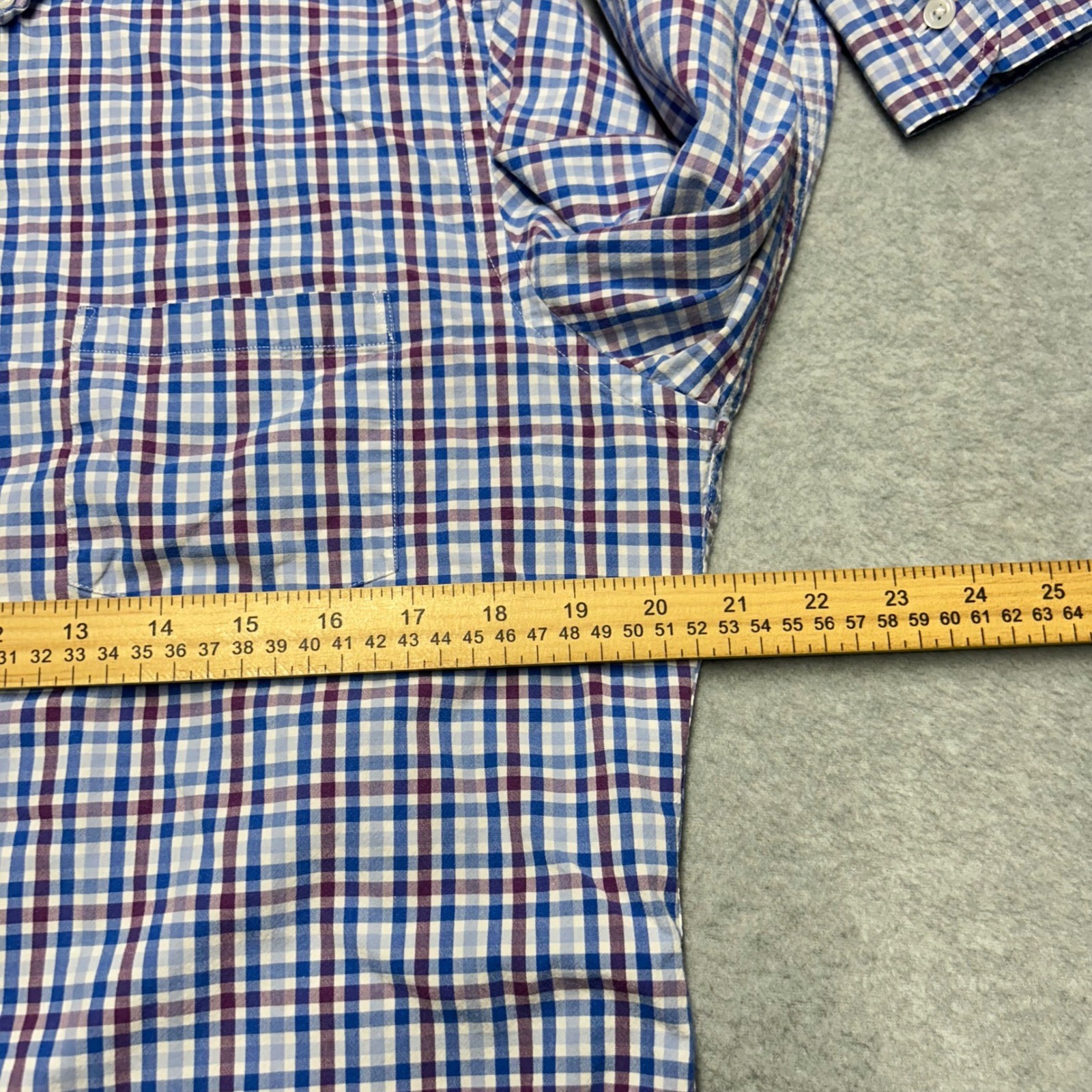 J.Crew Button Down Blue Purple Plaid Mens Large Slim Fit Flex Washed Shirt