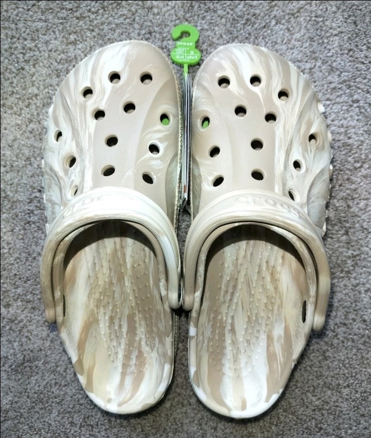 Crocs Men Size 10/10.5/11 Classic Baya Marbled Clogs Chai Tie Dye Beige Slip On