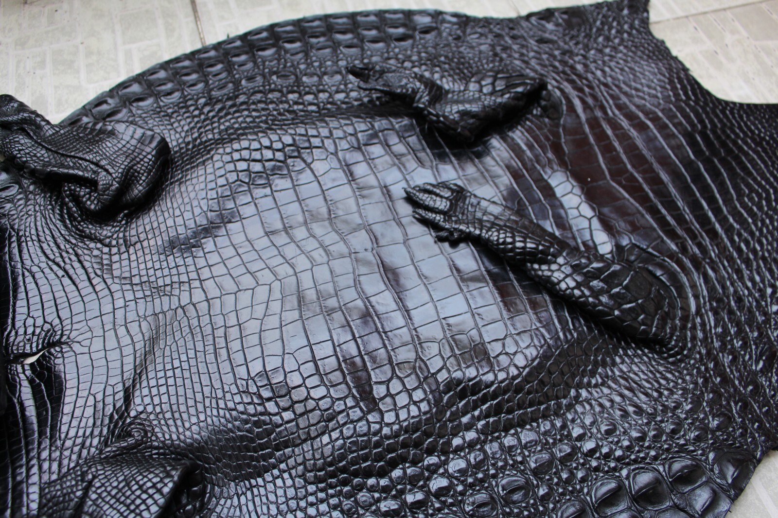 Black Genuine CROCODILE Hornback LEATHER Skin Men’s Belt -W 1.3 inch # C21