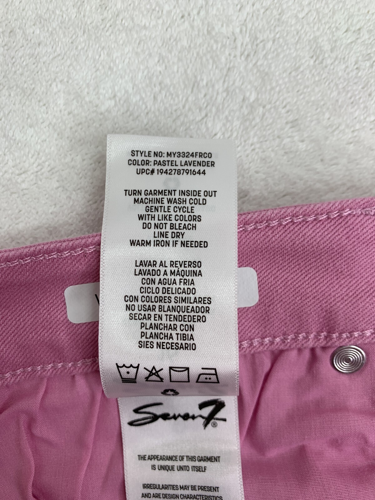 Seven7 Women’s 5″ Fray Hem Mid Rise Denim Weekend Short Lavender Size 16 NWT