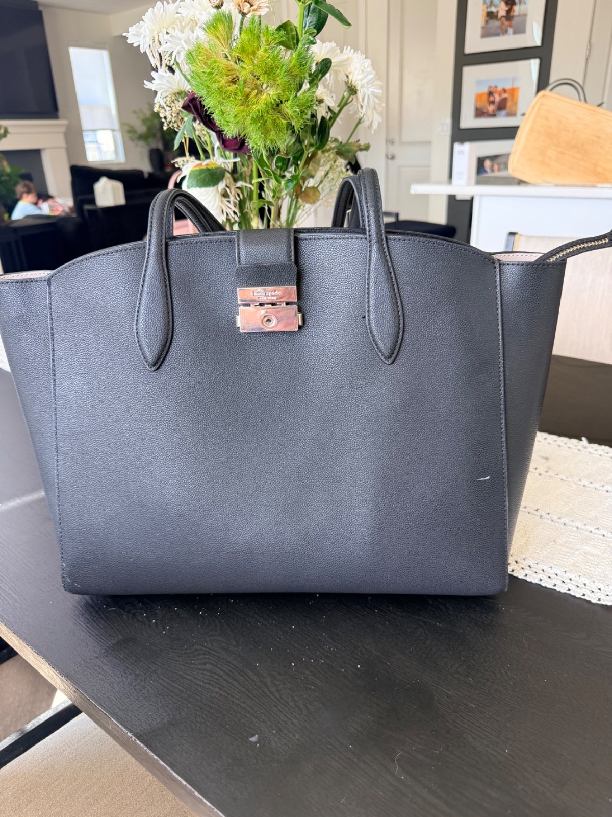 Kate Spade Voyage Large Work Tote Black Leather
