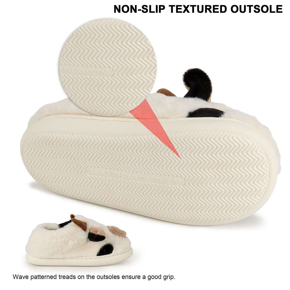Cow Slippers for Women Men Fluffy Cute Cozy Cartoon Cow Winter Warm Slippers
