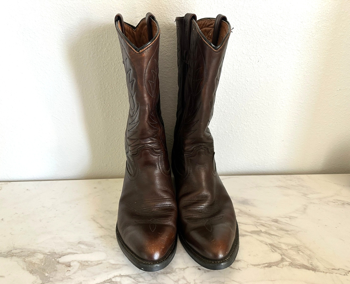 Red Wing Pecos Boots Men’s Size 10 D Brown Leather Western Pull On 9801 Cowboy