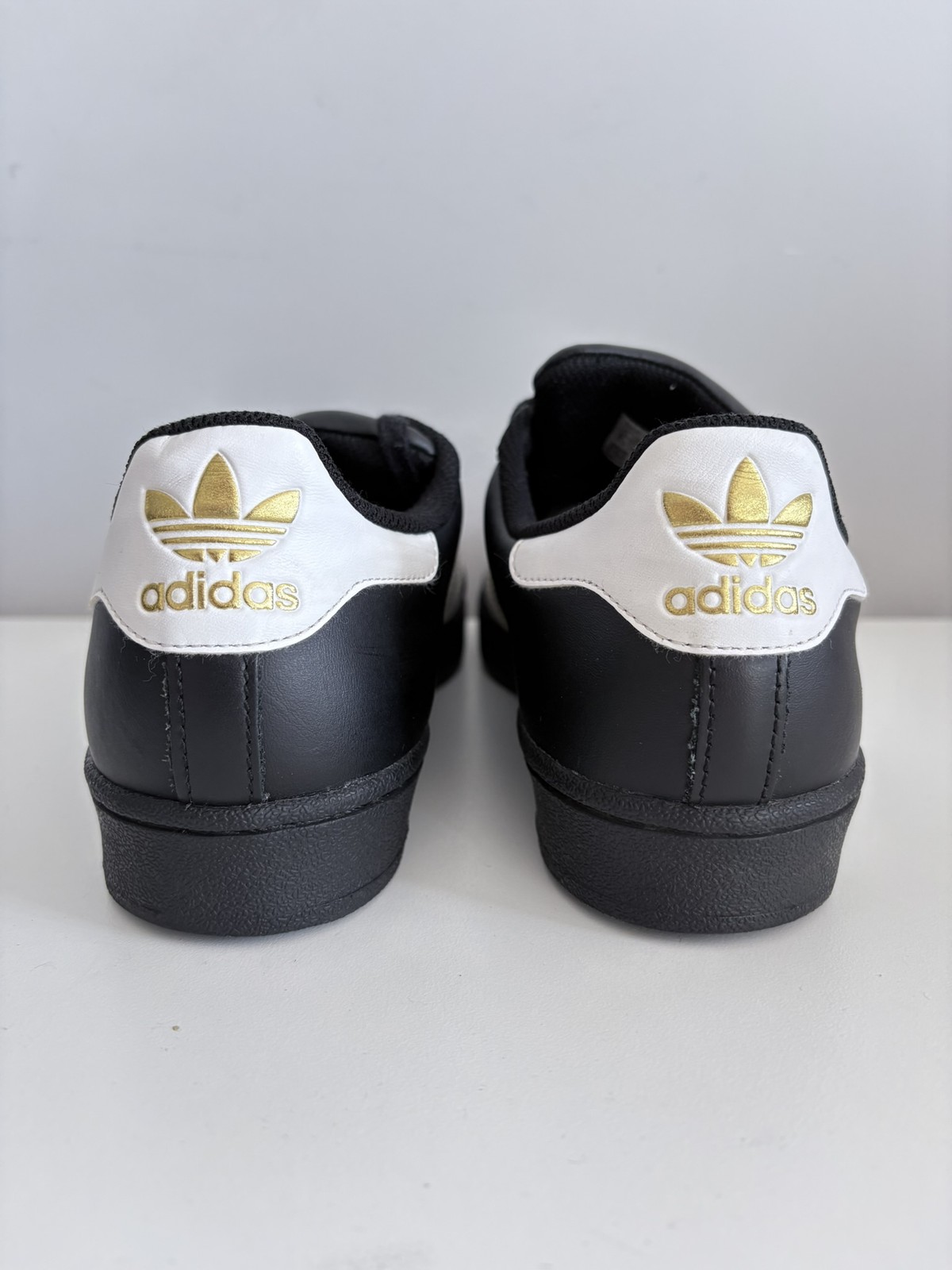 Adidas Superstar Core Black White Retro men’s leather trainers, size 41 1/3