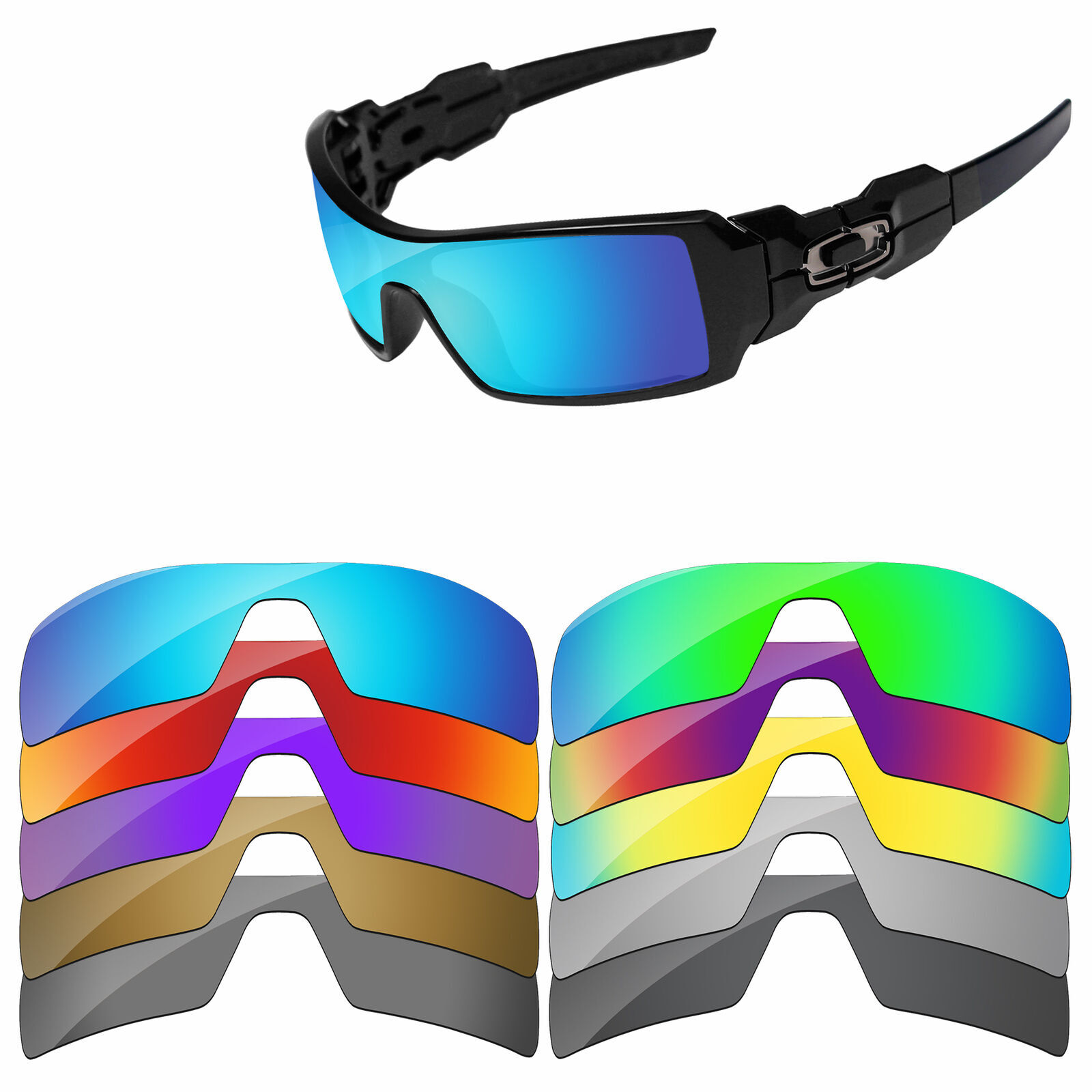 PapaViva Polarized Replacement Lenses For-Oakley Oil Rig Sunglasses Multi-Option