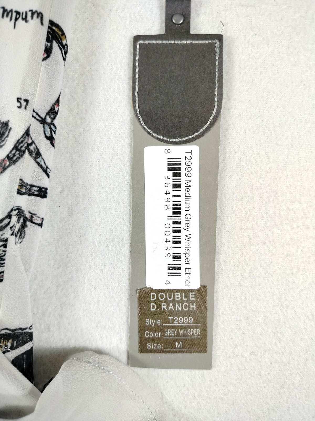 Double D Ranch Shirt Womens Medium Grey Whisper Western Arrow Print Blouse Sheer