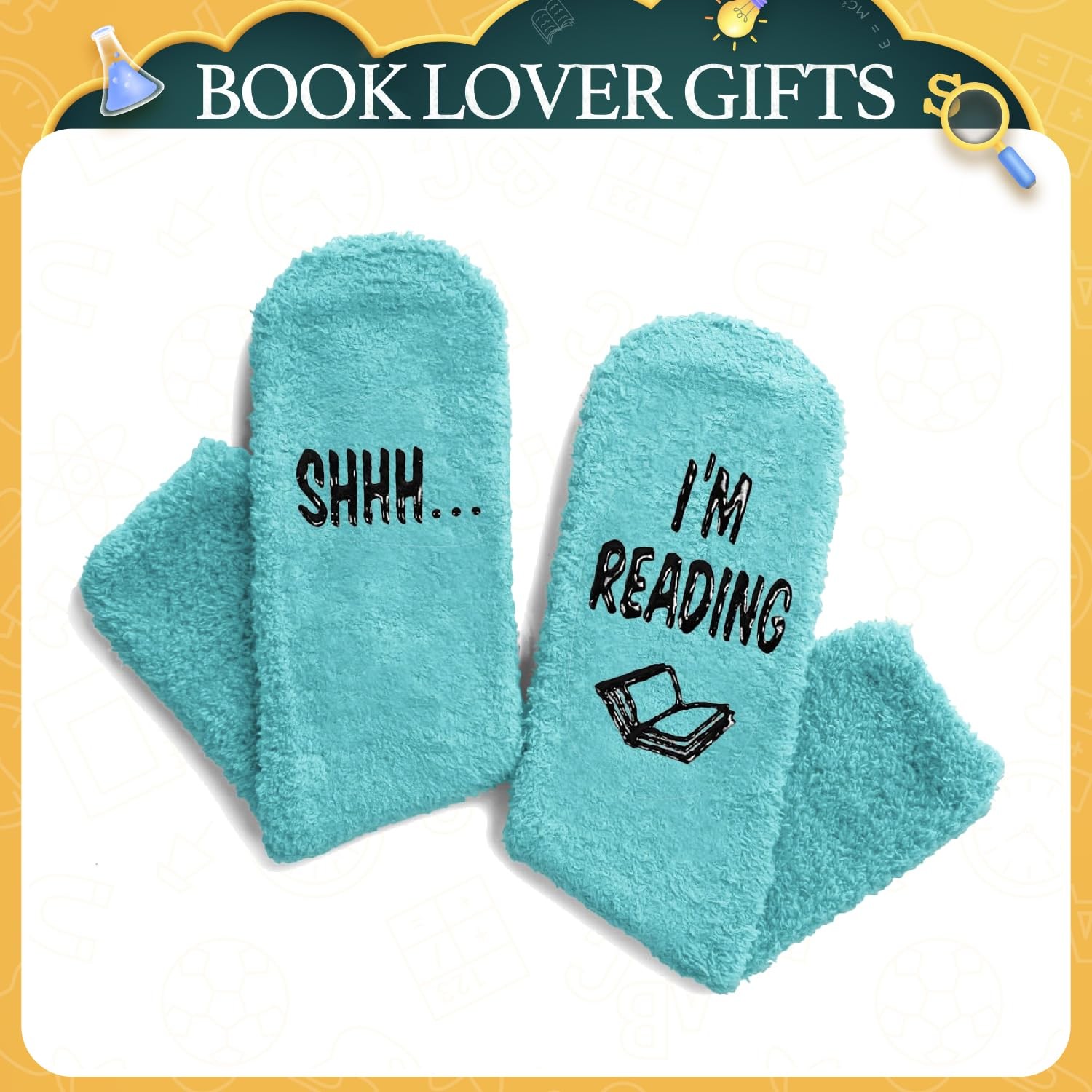 HAPPYPOP Book Lover Gifts for Adults – Funny Medium, Fuzzy Reading Green