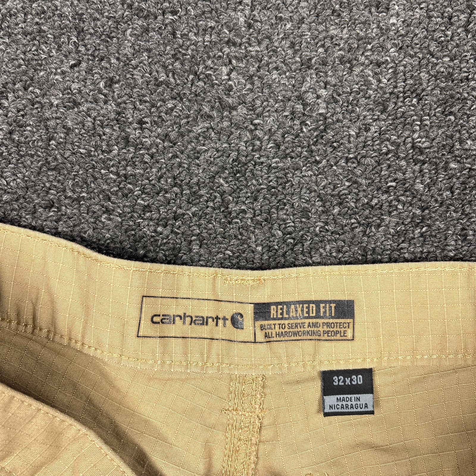 Carhartt Cargo Work Pants Mens Tan Force Relaxed Fit Ripstop BN4200-M Size 32×30