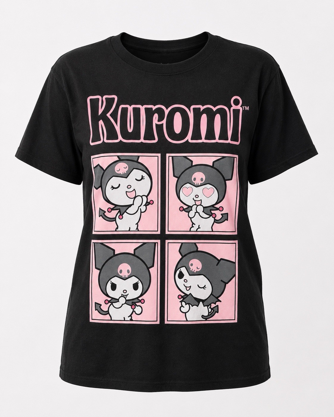 Sanrio Kuromi Graphic T Shirt Womens Large Black Pink Anime Kawaii NWT M