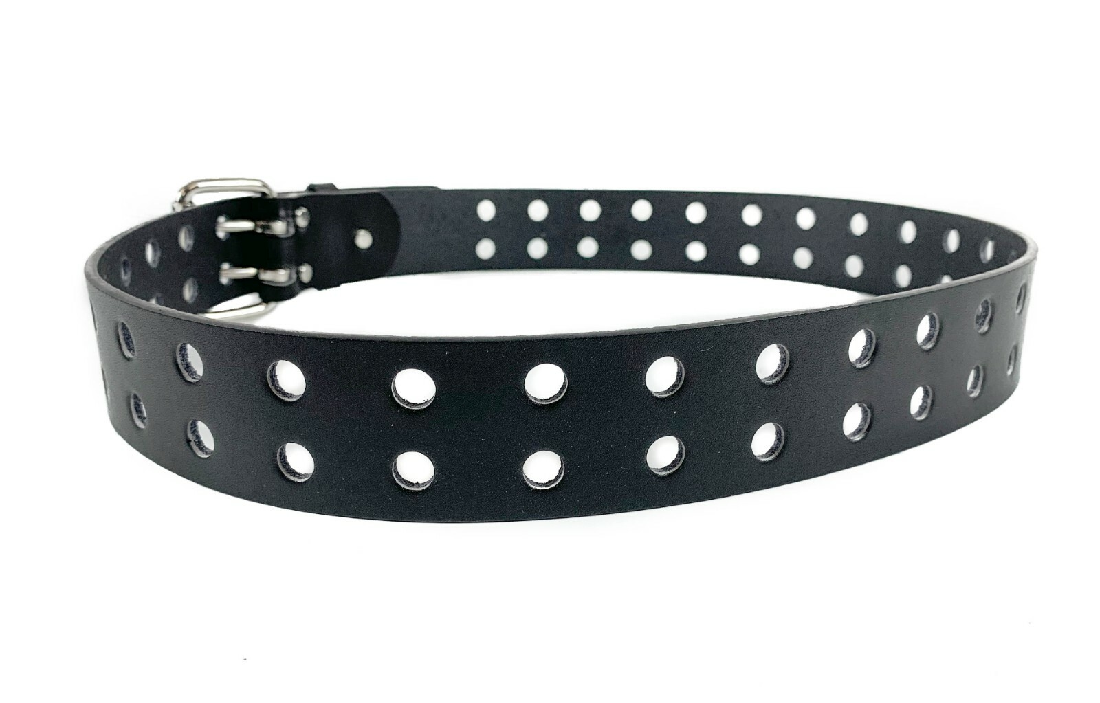 Double hole Leather Belt Pride Rave Belt Punk Goth Metal Funk Plus USA
