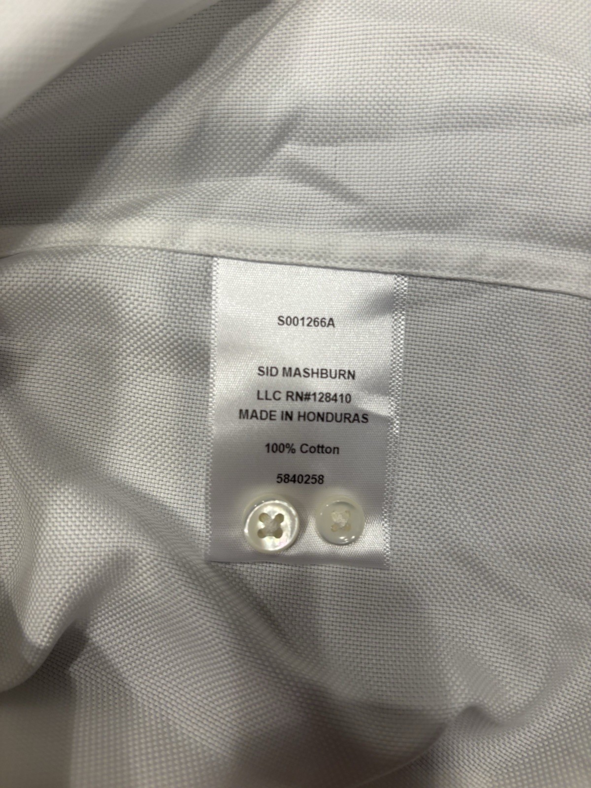 Sid Mashburn White Dress Shirt 15/33 French Cuff Spread Collar 100% Cotton