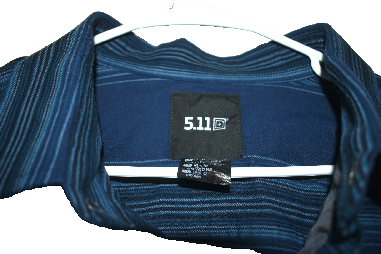 5.11 Tactical Men’s Austin Flannel Solid Snap Button Long Sleeve XL Blue