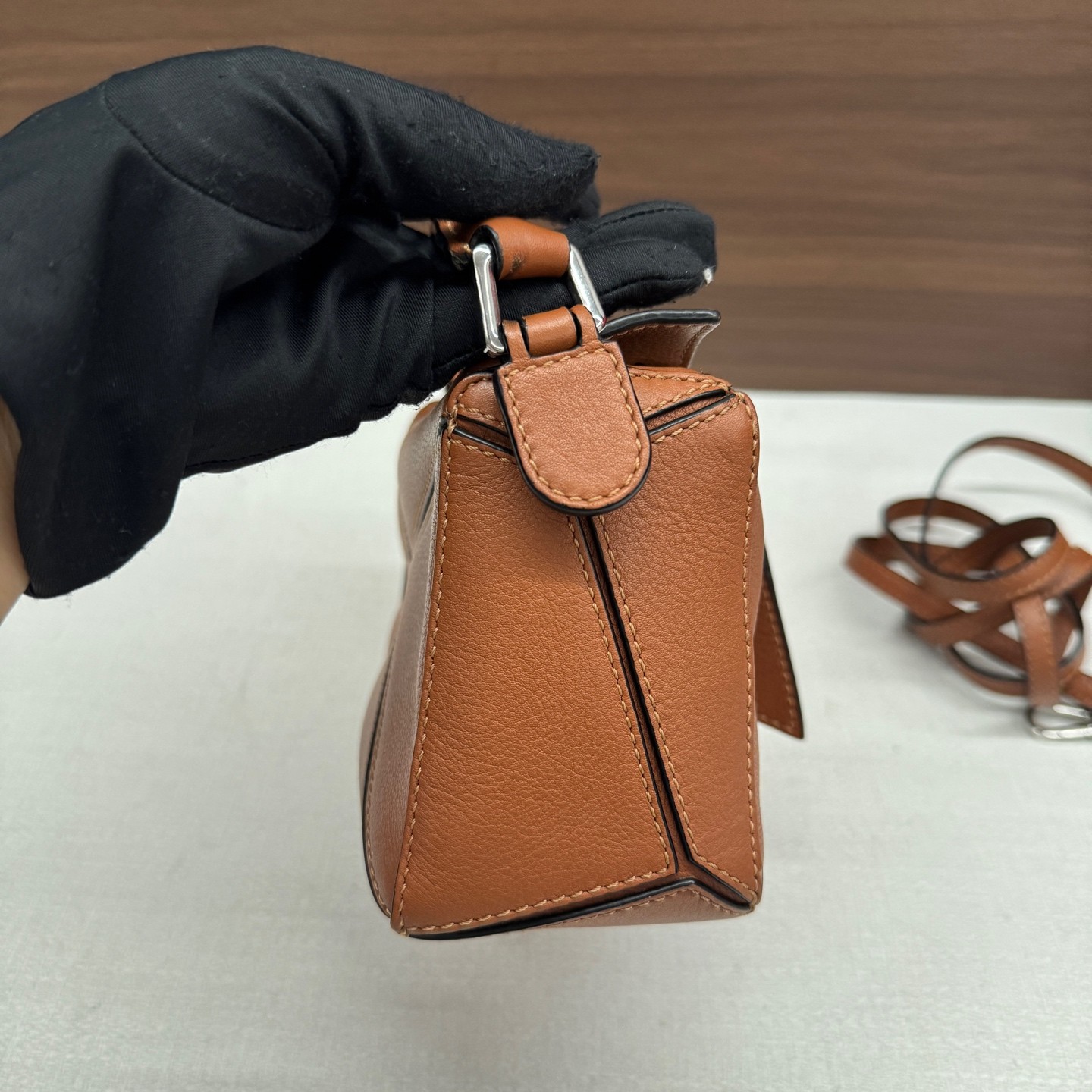 Loewe Puzzle Mini Caramel Grained Calfskin Handheld Crossbody Bag US Ship