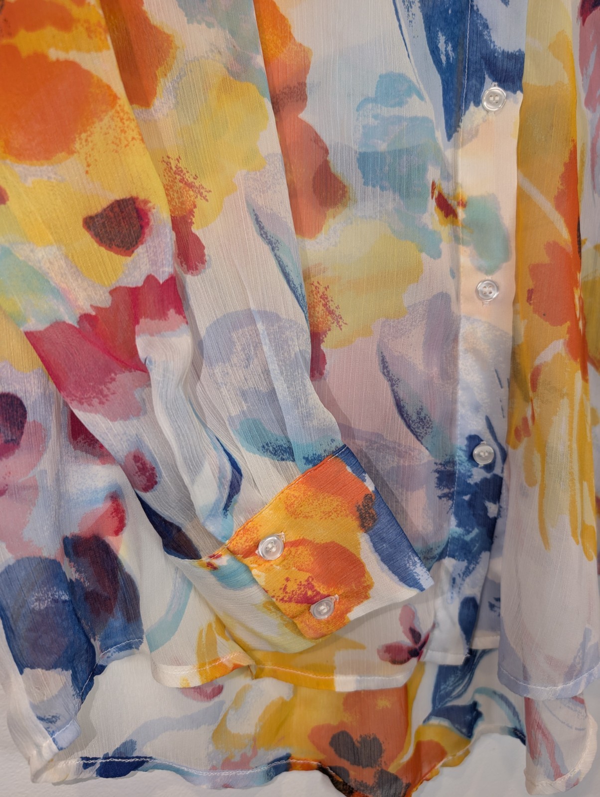 Vero Moda Top Watercolour Blouse Semi Sheer New Tags Medium Floral RRP $99.95
