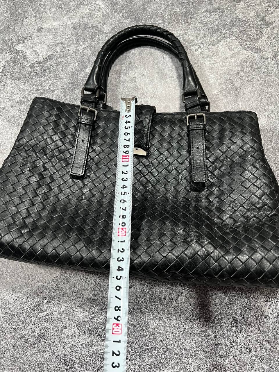 Bottega Veneta Intrecciato Leather Tote Bag Black Woven Handbag Made in Italy