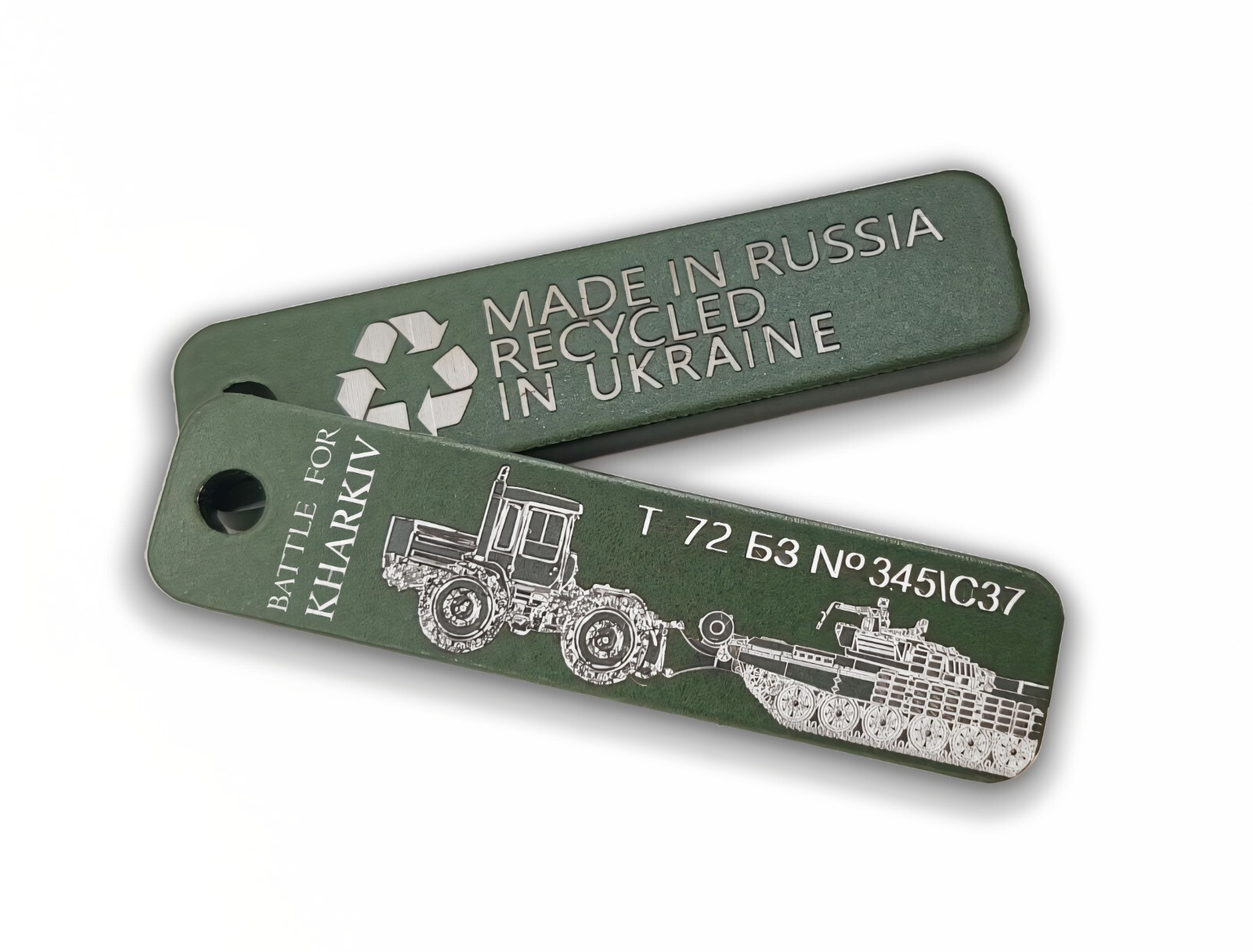Unique Brutal Mini Keychain, Crafted in Ukraine from Recycled Material