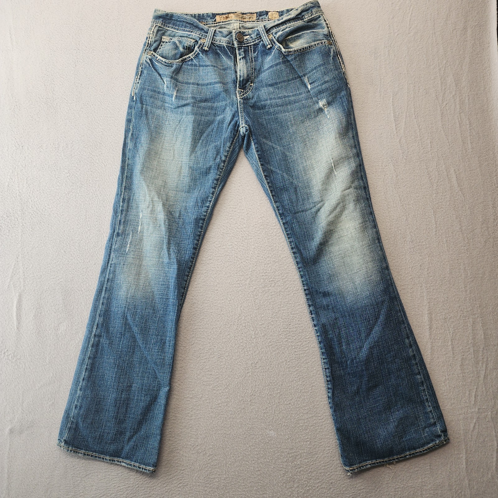 Buckle Jeans Mens 32×32 Blue Denim BKE Aiden Bootcut Western Whiskering